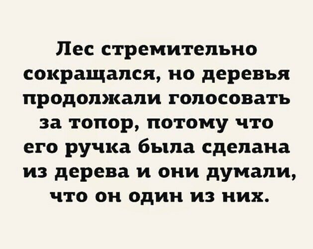 Пес стремительно сокращался но деревья продолжали голосовать за топор потому что его ручка была сделана из дерева и они думали что он один из них