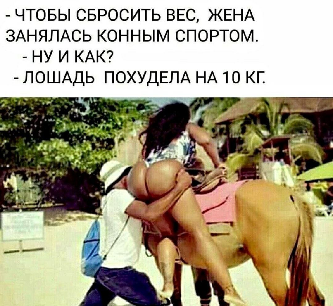 ЧТОБЫ СБРОСИТЬ ВЕС ЖЕНА ЗАНЯЛАСЬ КОННЫМ СПОРТОМ НУ И КАК