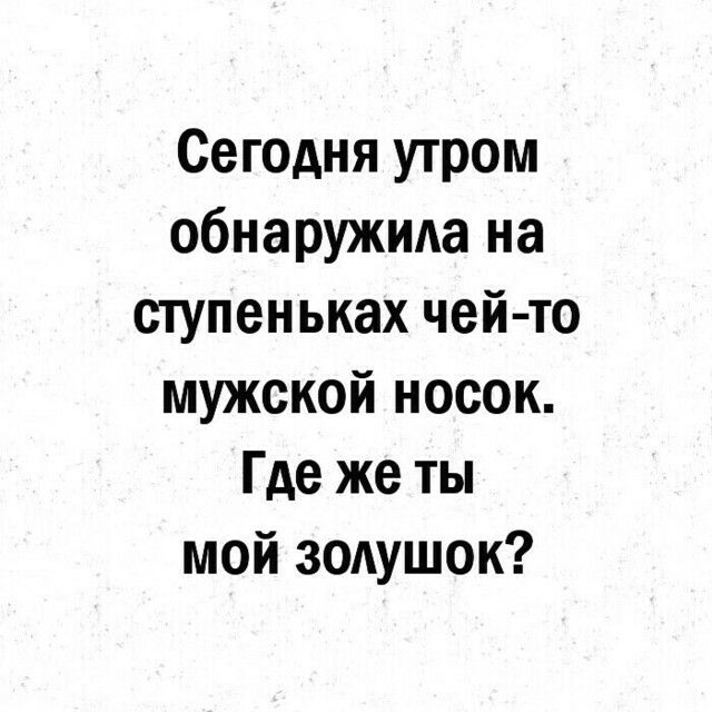Сегодня утром обнаружила на ступеньках чей то мужской носок Где же ты мой зодушок