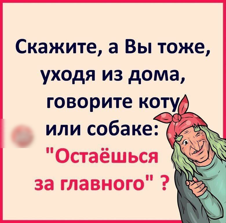 Скажите а Вы тоже уходя из дома говорите коту или собаке сё Остаёшься _ за главного