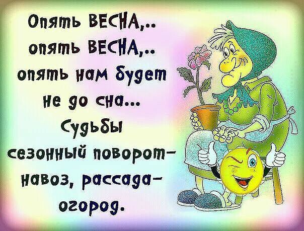 гопять ВЕСНА опять ВЕСНА _ опять нам 8у9ет не 90 сна сууьбы сезонный поворот навоз рассада огороу