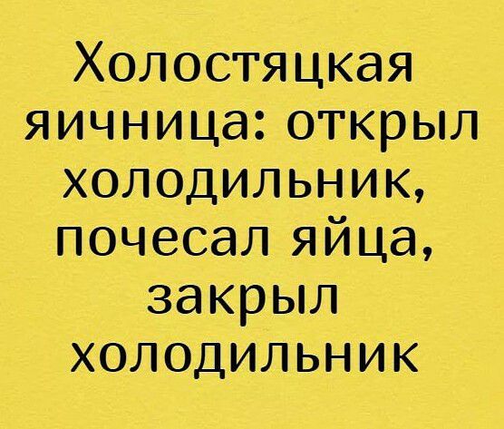 Холостяцкая яичницаоткрыл холодильник почесаляйца закрыл холодильник
