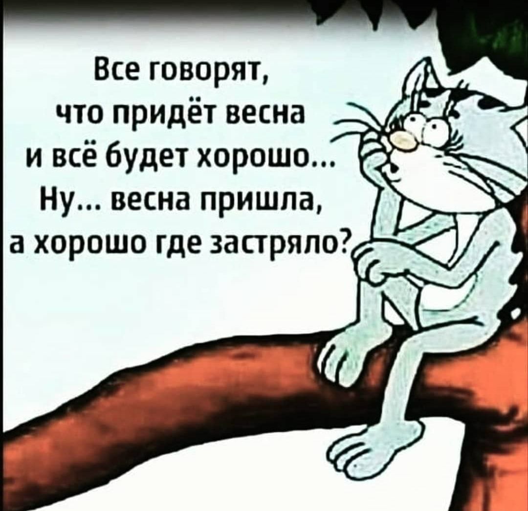 Все говорят что придёт весна и всё будет хорошо Ну весна пришла а хорошо  где застряло - выпуск №874605