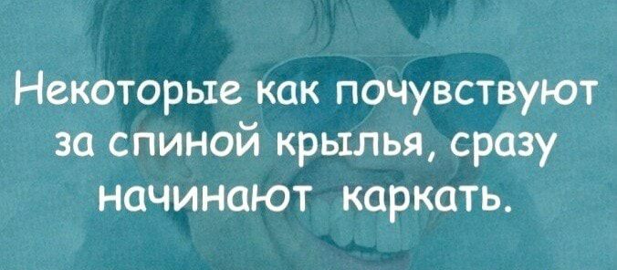Некоторые как почувствуют за спиной крылья сразу начинают каркать