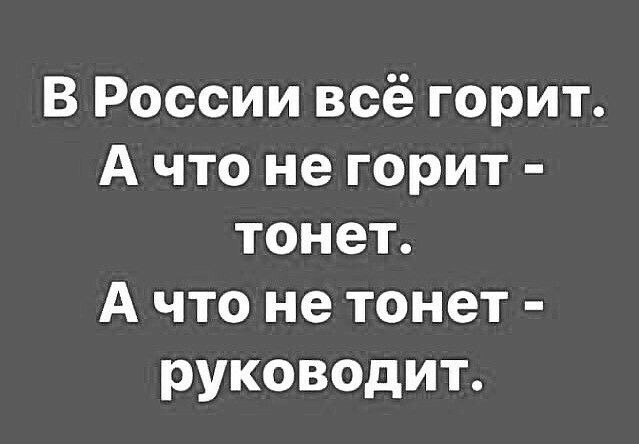 В России всё горит А что не горит тонет А что не тонет руководит