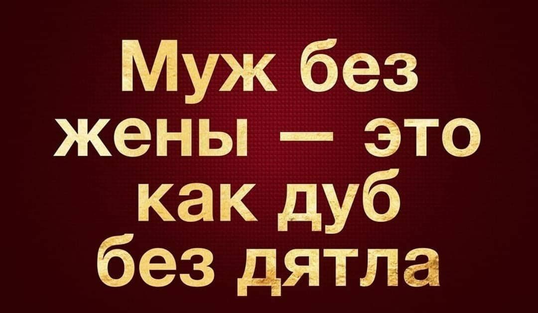 Муж без жены это как дуб без дятла