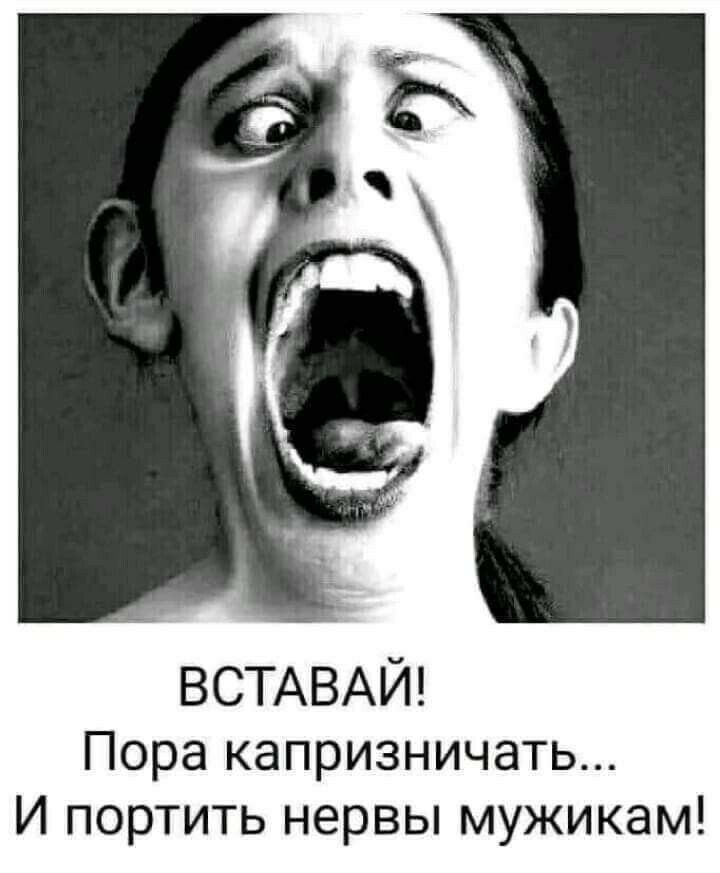 ВСТАВАЙ Пора капризничать И портить нервы мужикам