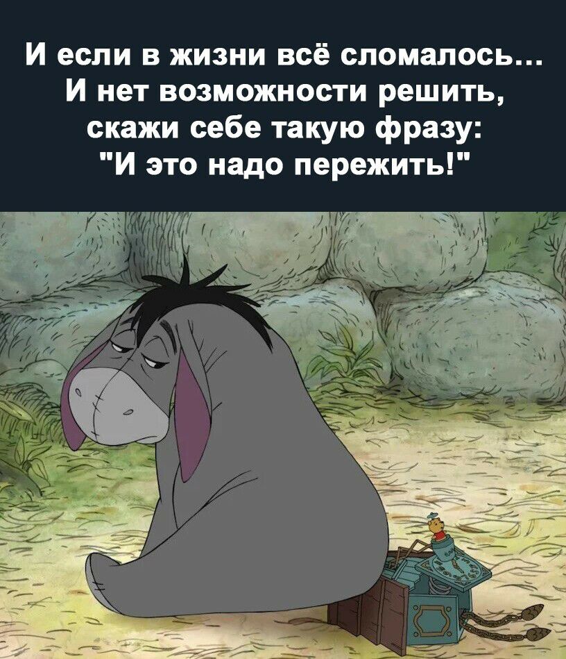 И если в жизни всё сломалось И нет возможности решить скажи себе такую фразу И это надо пережить