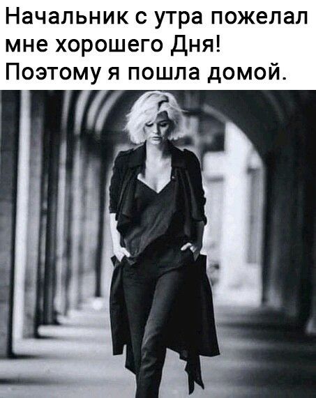 Начальник с утра пожелал мне хорошего Дня Поэтому я пошла домой