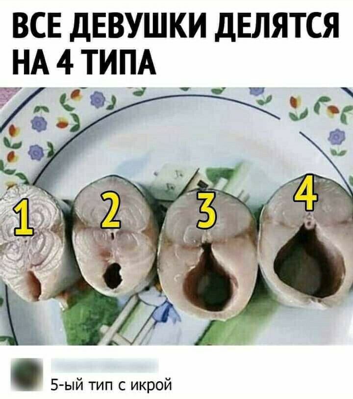 ВСЕ дЕВУШКИ ДЕЛЯТСЯ НА 4 ТИПА _ а 5 ый тип с икрой