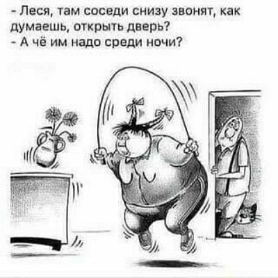 Леся там сиседи снизу звонят как думаешь открыть дверь А чё им надо среди ночи