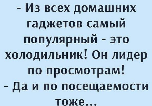 Из всех домашних гаджетов самый популярный это холодильник Он лидер по просмотрам Да и по посещаемости тоже