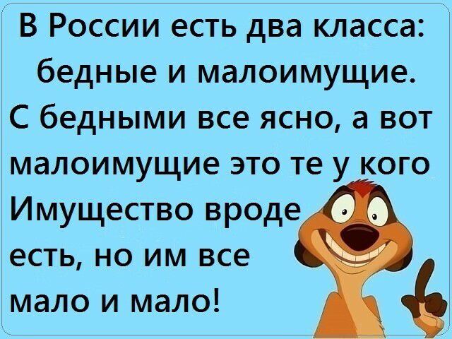 ВйРоссйийи есть два класса бедные и малоимущие С бедными все ясно а вот 1малоимущие это те у кого ЗИмущество вроде 0 0 есть но им все мало и мало