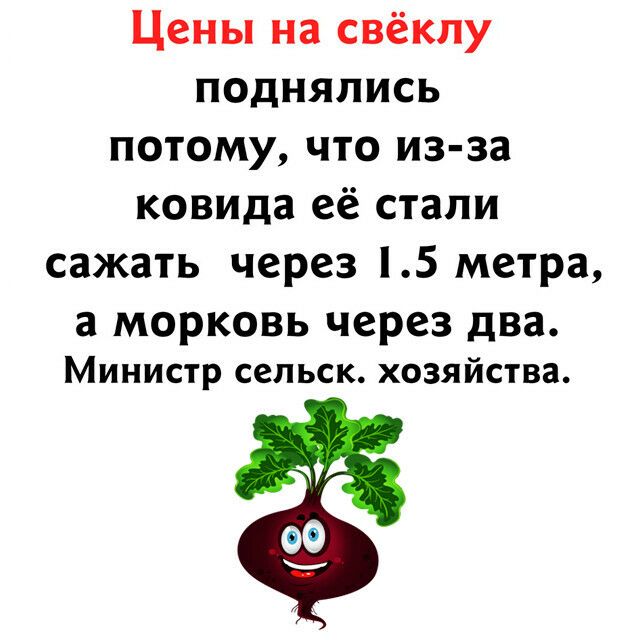 Цены на свёклу поднялись потому что из за ковида её стали сажать через 15 метра а МОРКОВЬ через два Министр сепьск хозяйства 99
