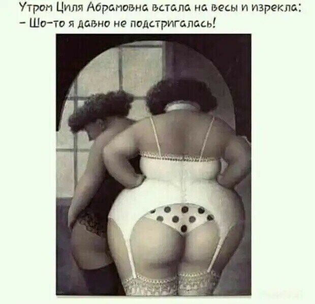 Утром циля абрамовна встала на весы и изрекла;  шото я давно не подстригалась!