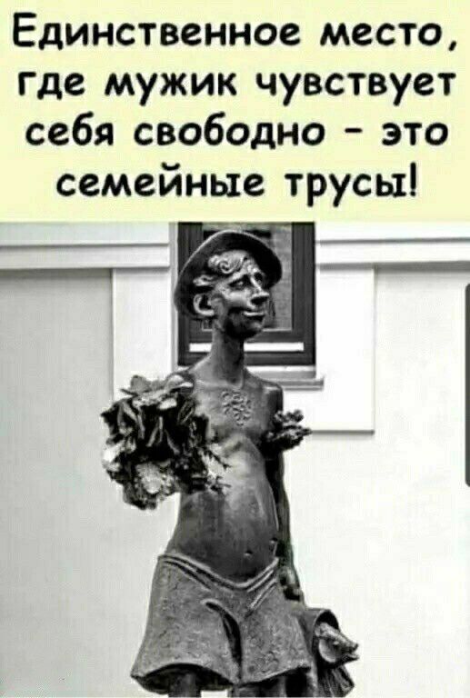 ЕДИНСТВСННОЗ МЕСТО где мужик чувствует себя свободно это семейные трусы