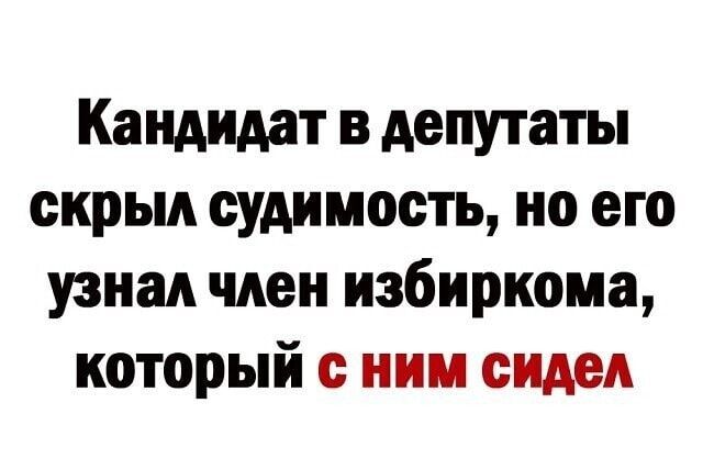 Кандидат в депутаты скрыл судимость но его узнал член избиркома который с ним сидел