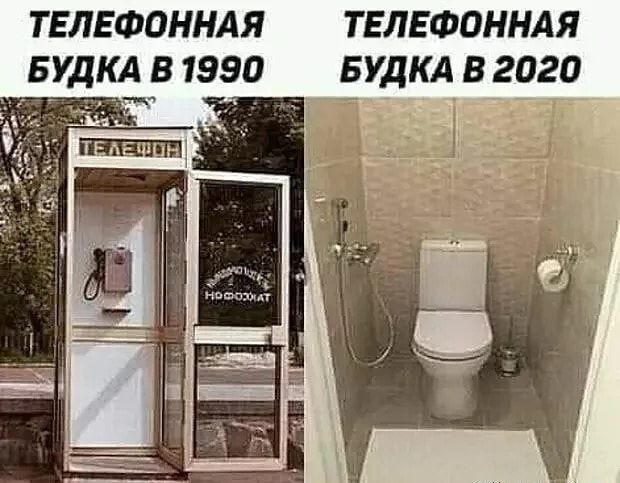 ТЕЛЕФОННАЯ ТЕЛЕФОННАЯ БУДКА В 1990 БУДКА В 2020