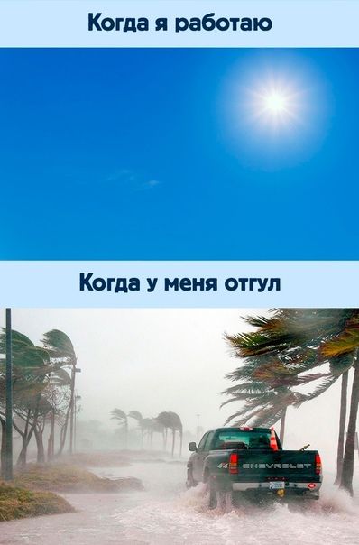 Когда я работаю Когда у меня отгул