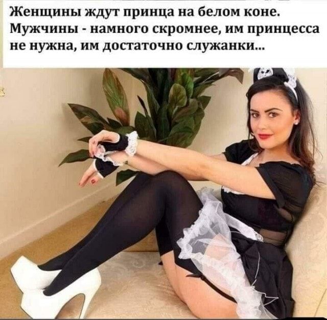 Женщины ждут принца на белом коне Мужчины намного скромнее им принцесса не нужна им достаточно служанки