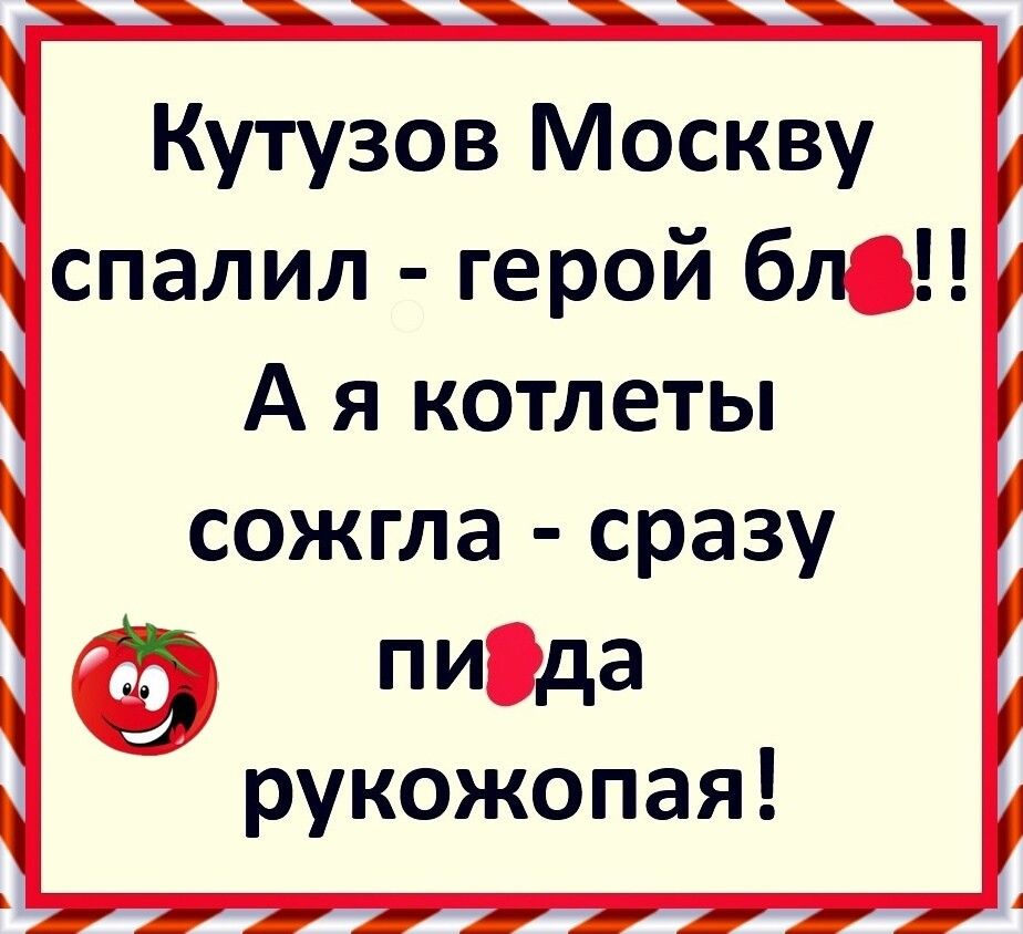 Кутузов Москву спалил герой бл А я котлеты сожгла сразу пида рукожопая