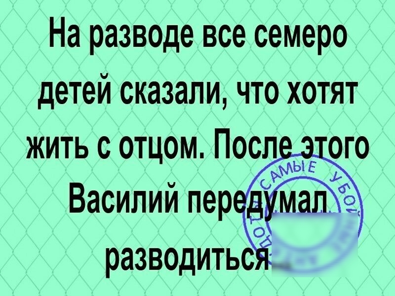 На разводе все семеро детей сказали что хотят