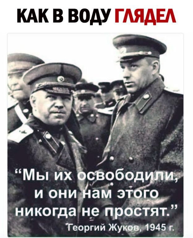 КАК В ВОАУ ГАЯАЕА Мы их ЪсВобод и и они34ам иё никогда не П_р0СТЯТ Теоргий Жущв 1945 г