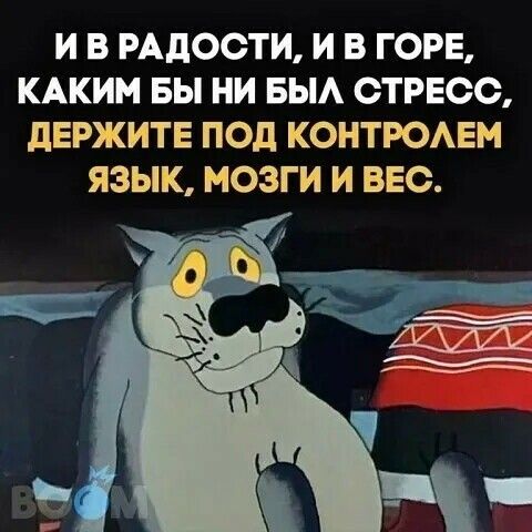 И В РАДОСТИ И В ГОРЕ КАКИМ БЫ НИ БЫА СТРЕСС дЕРЖИТЕ ПОД КОНТРОАЕМ ЯЗЫК МОЗГИ И ВЕС