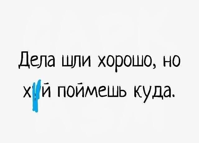 Дела шли хорошо но хй поймешь куда