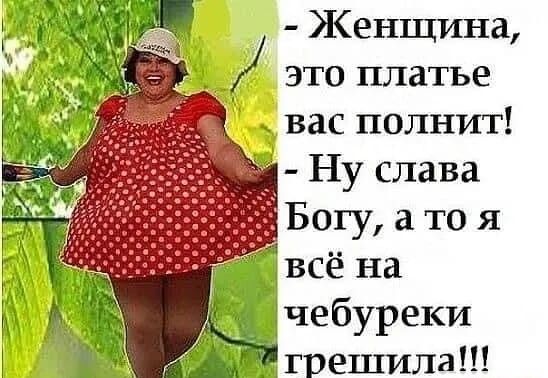 Женщина это платье вас полнит Ну слава _ Богу а то я