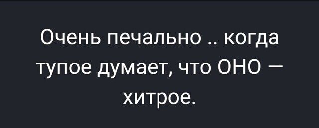 Очень печально когда тупое думает что ОНО хитрое