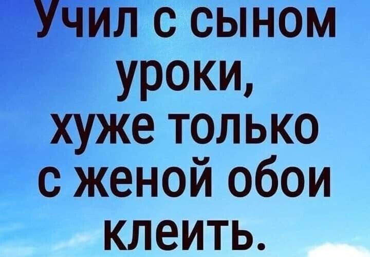 Учил с сыном УРОКИ хуже только с женой обои клеить