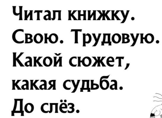 Читал книжку Свою Трудовую Какой сюжет какая судьба До слёз