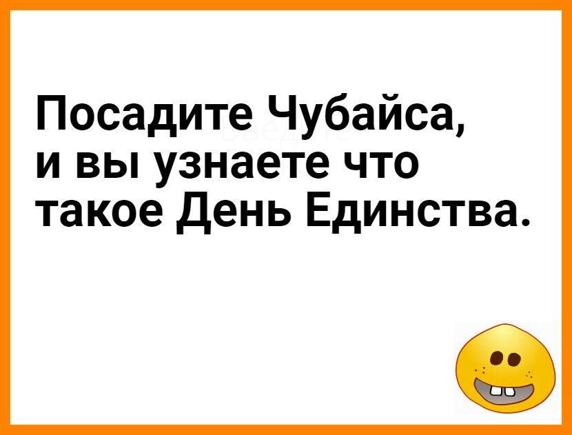 Посадите Чубайса и вы узнаете что такое День Единства