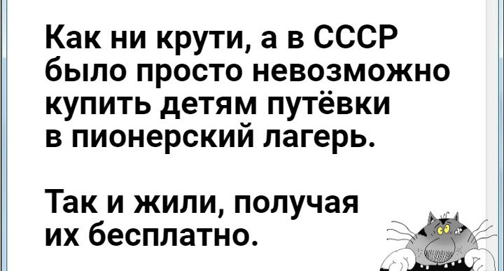 Как ни крути а в СССР было просто невозможно купить детям путёвки в пионерский лагерь Так и жили получая их бесплатно