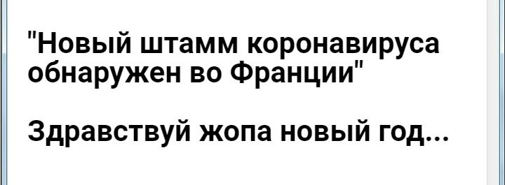 Новый штамм коронавируса обнаружен во Франции Здравствуй жопа новый год