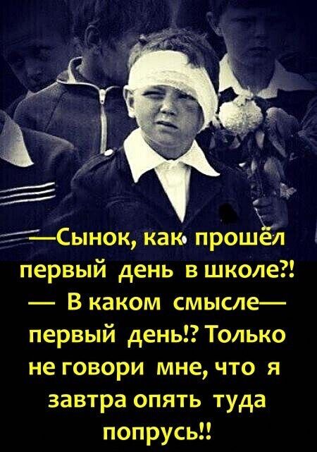 Сынок как прошел 1 первый день в школе В каком смысле первый день Только не говори мне что я завтра опять туда попрусь
