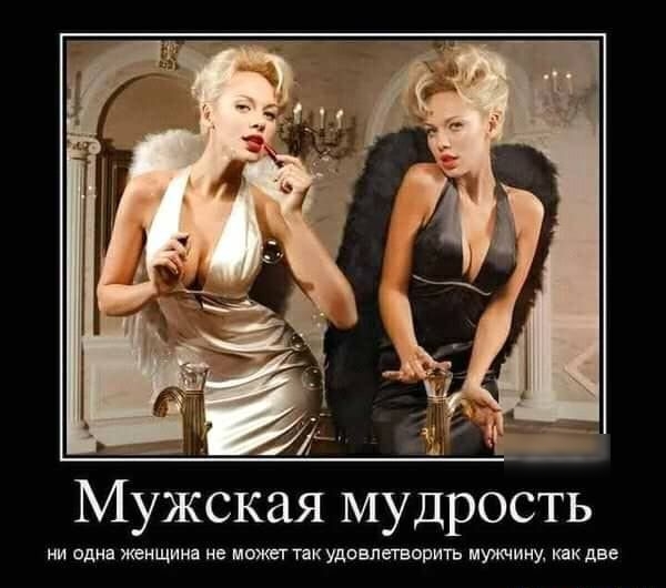 Мужская мудрость ни одна женщина не может так удоапегворить мужчину как две