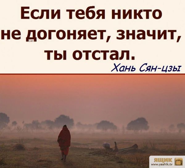 Если тебя никто не догоняет, значит, ты отстал. Хань сянцзы