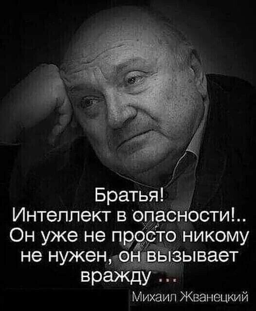 Братья Интеллект в опасности Он уже не пве то никому не нужен в взывает вражду Михаил Жванецкий