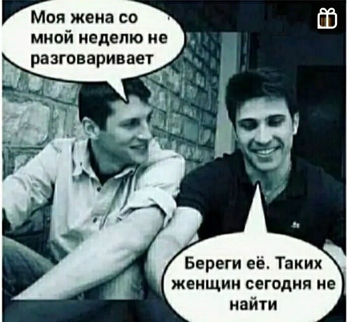 Моя жена со мной неделю не разговаривает Береги ее Таких женщин сегодня не найти