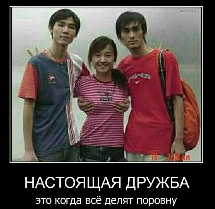 НАСТОЯЩАЯ ДРУЖБА это когда всё делят поровну