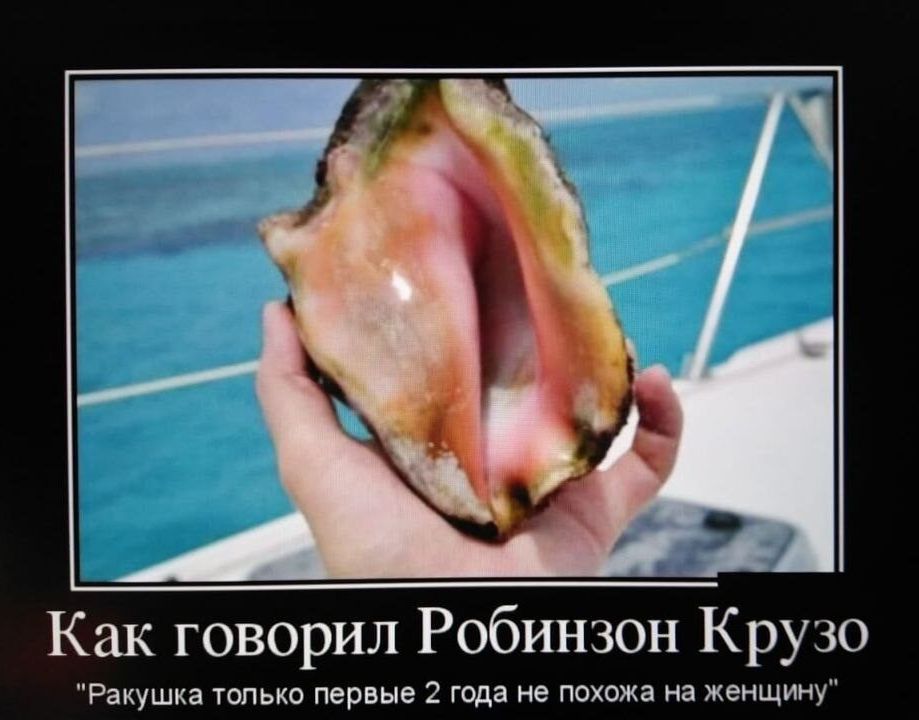 Как говорил Робинзон Крузо Ракушка только первые 2 года не ппхожа на женщину