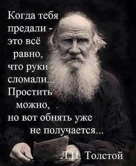 Когда тебя предали можно но вот обнять уже не получается гда Толстой
