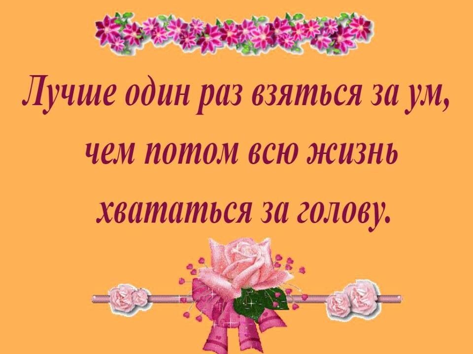 Лучше один раз взяться за ум чем потом то жизнь шататься за заливу