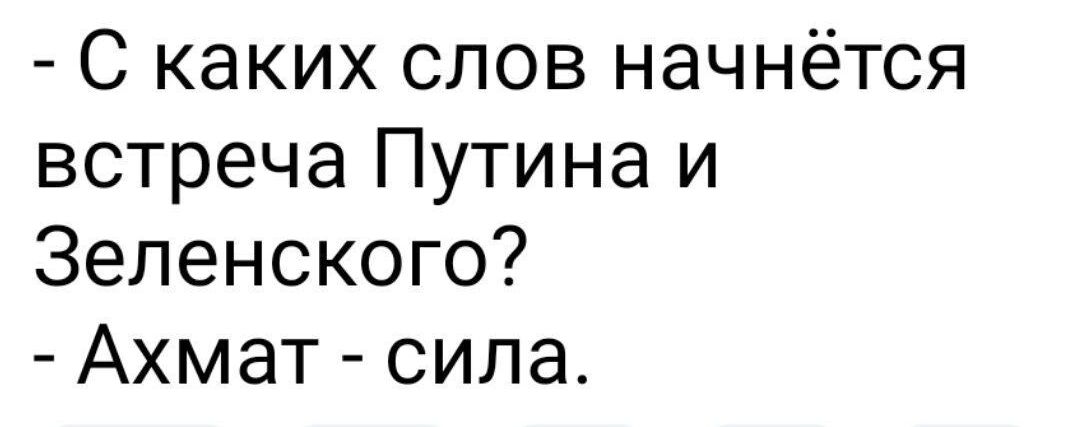 С каких слов начнётся встреча Путина и Зеленского Ахмат сила