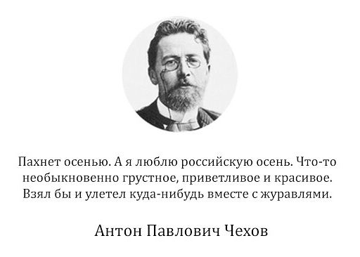Пахнет осенью А я люблю российскую псомь Чтв тп пеобыкпппешш групипс припетливпв и красивое Взял бы и улетел кудамиаудь вмепе с журавлями Антон Павлович Чехов
