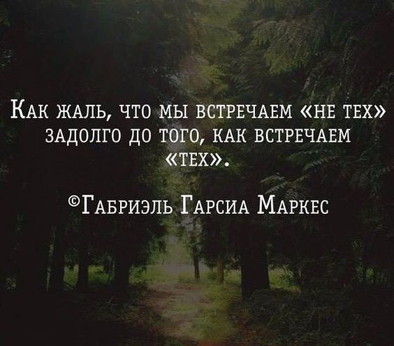 КАК ЖАЛЬ что мы ВСТРЕЧАЕМ нв тих 3Адопго до того КАК ВСТРЕЧАЕМ твх ГАБРиэль ГАРСИА МАРКЕС