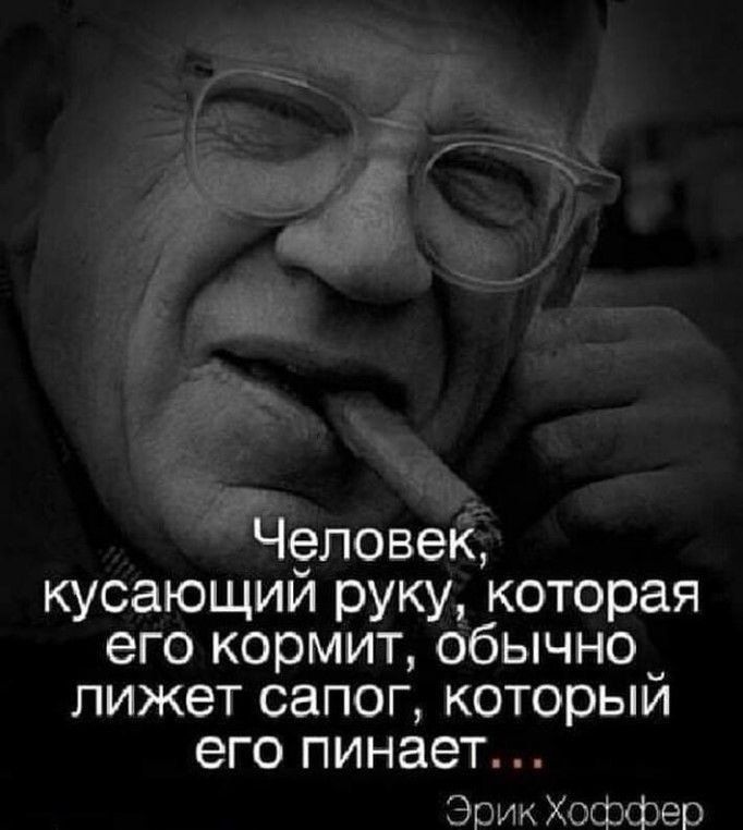 Ч9повек кусающии руку которая его кормит обычно лижет сапог который его пинает