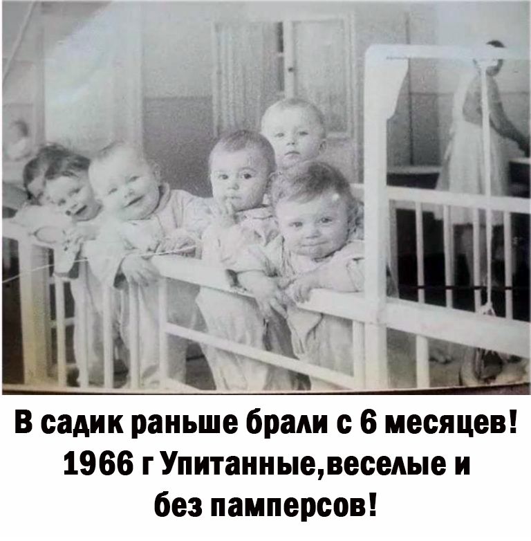 В садик раньше брали с 6 месяцев 1966 г Упитаииыетеседые и без памперсов